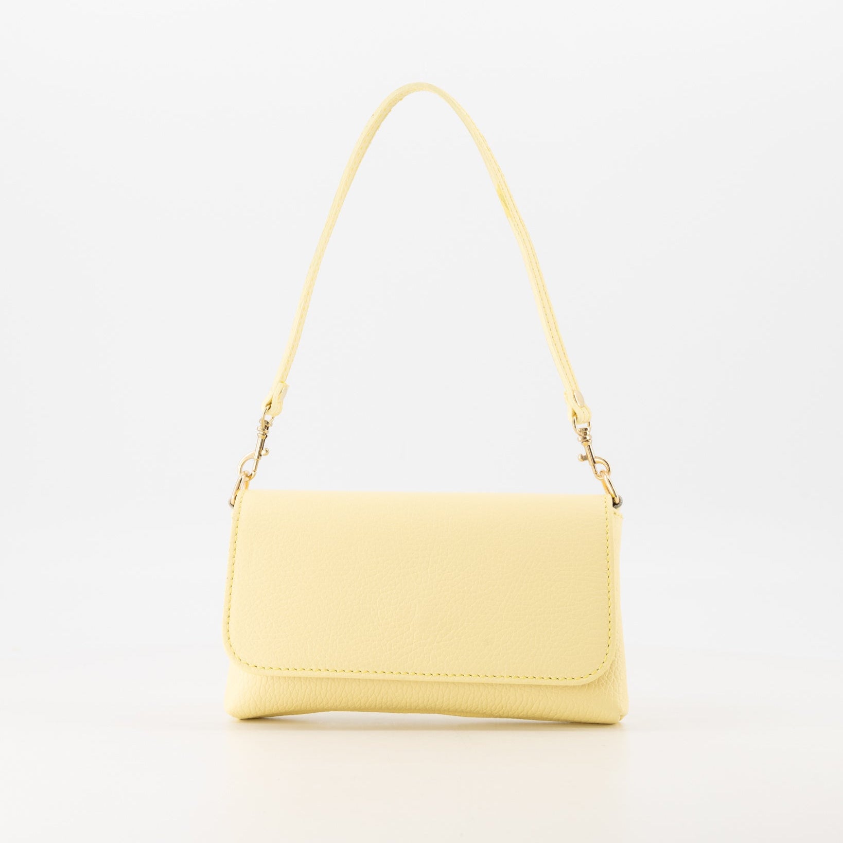 Leren avondtas - clutch Lara - ecru