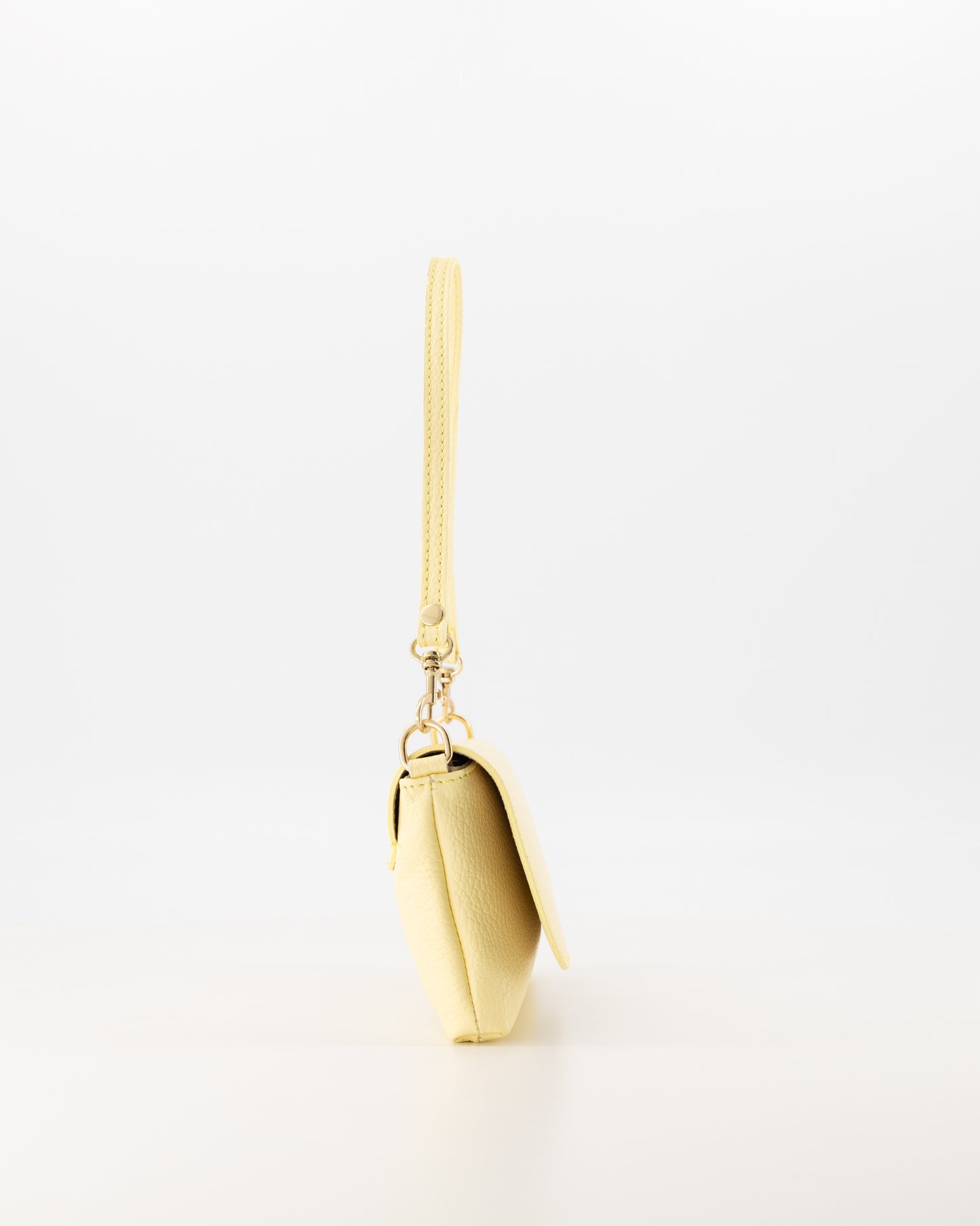 Leren avondtas - clutch Lara - ecru