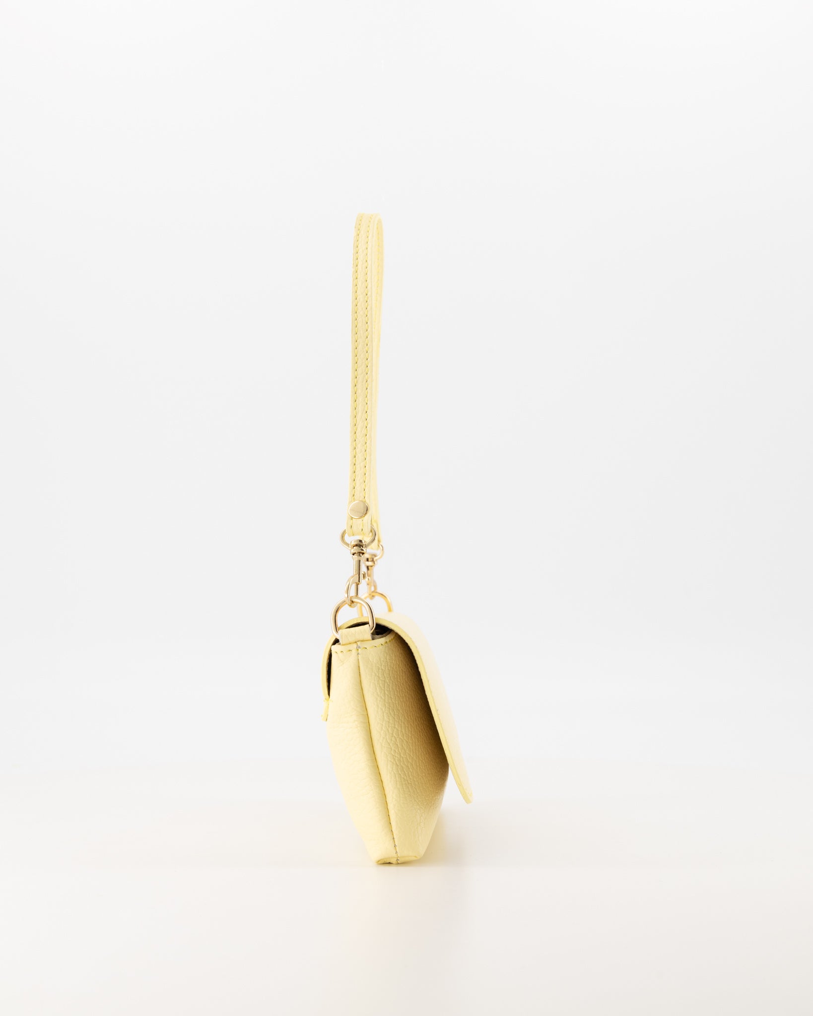 Leren avondtas - clutch Lara - ecru