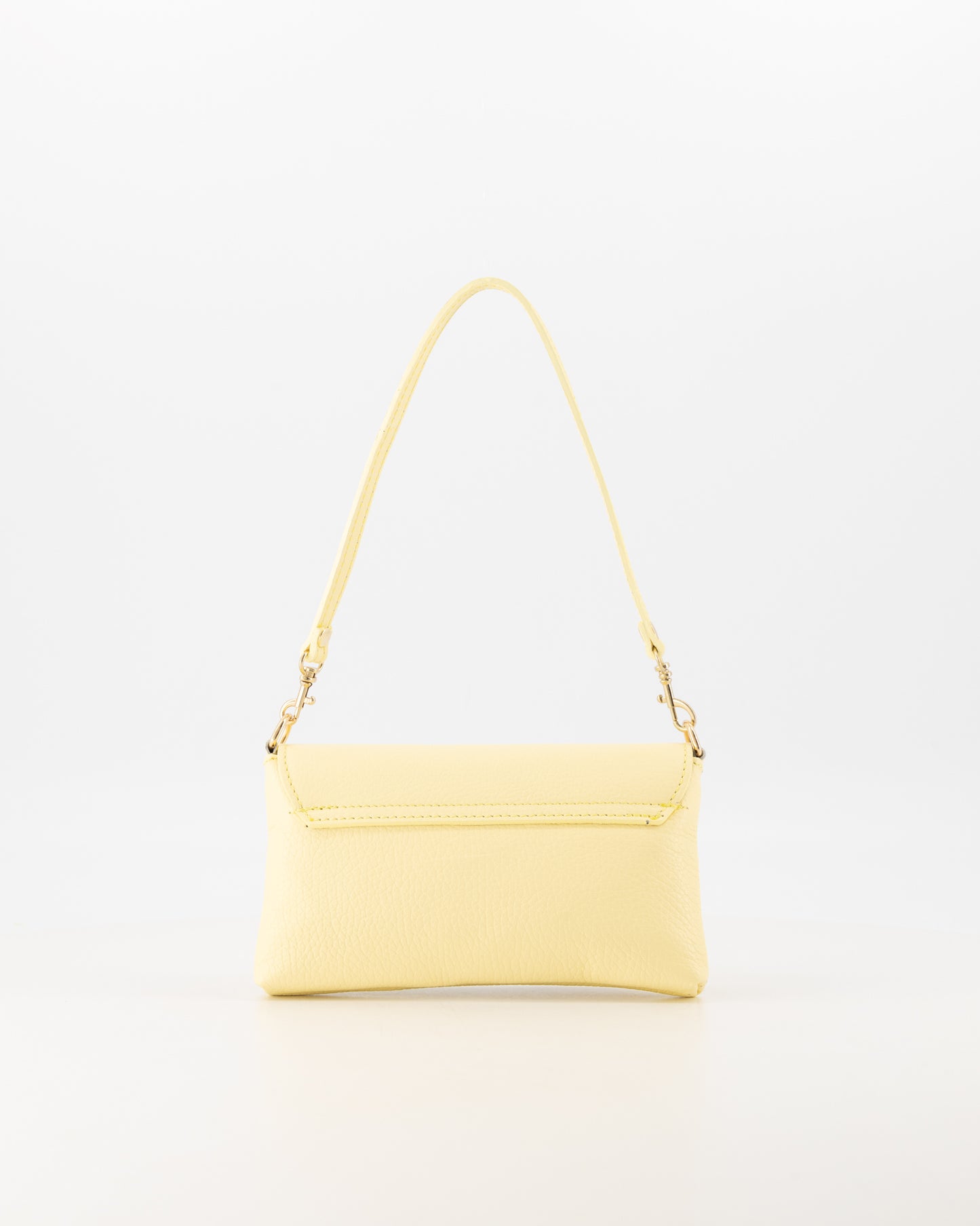 Leren avondtas - clutch Lara - ecru