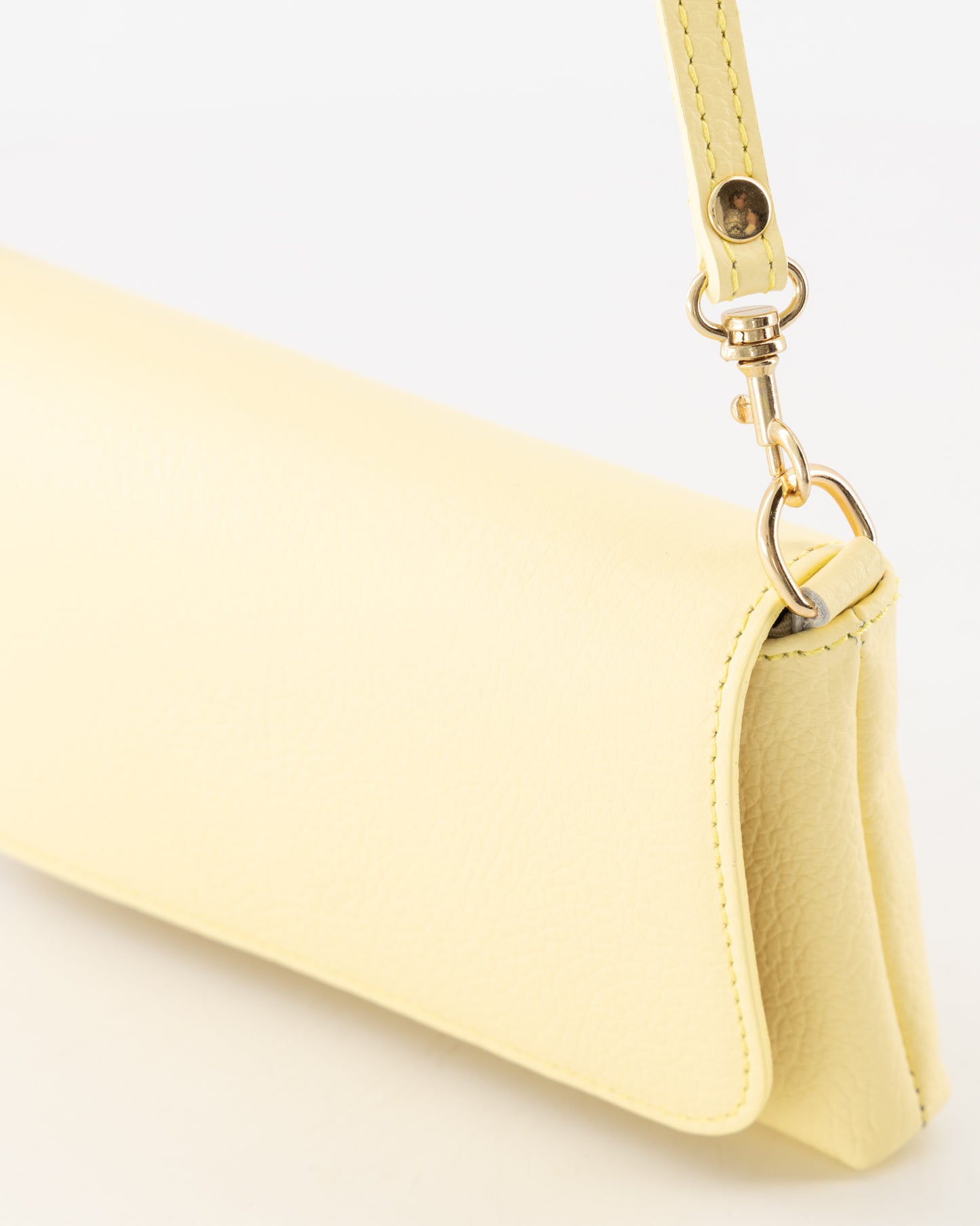 Leren avondtas - clutch Lara - ecru