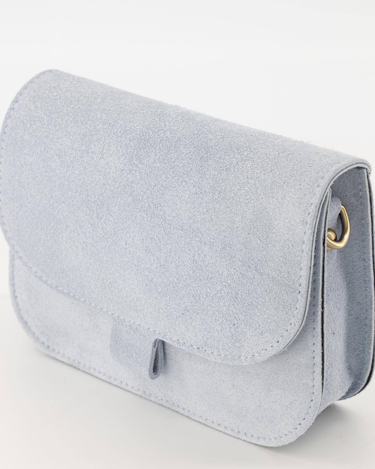 Suede crossbody tas Flora - lichtblauw