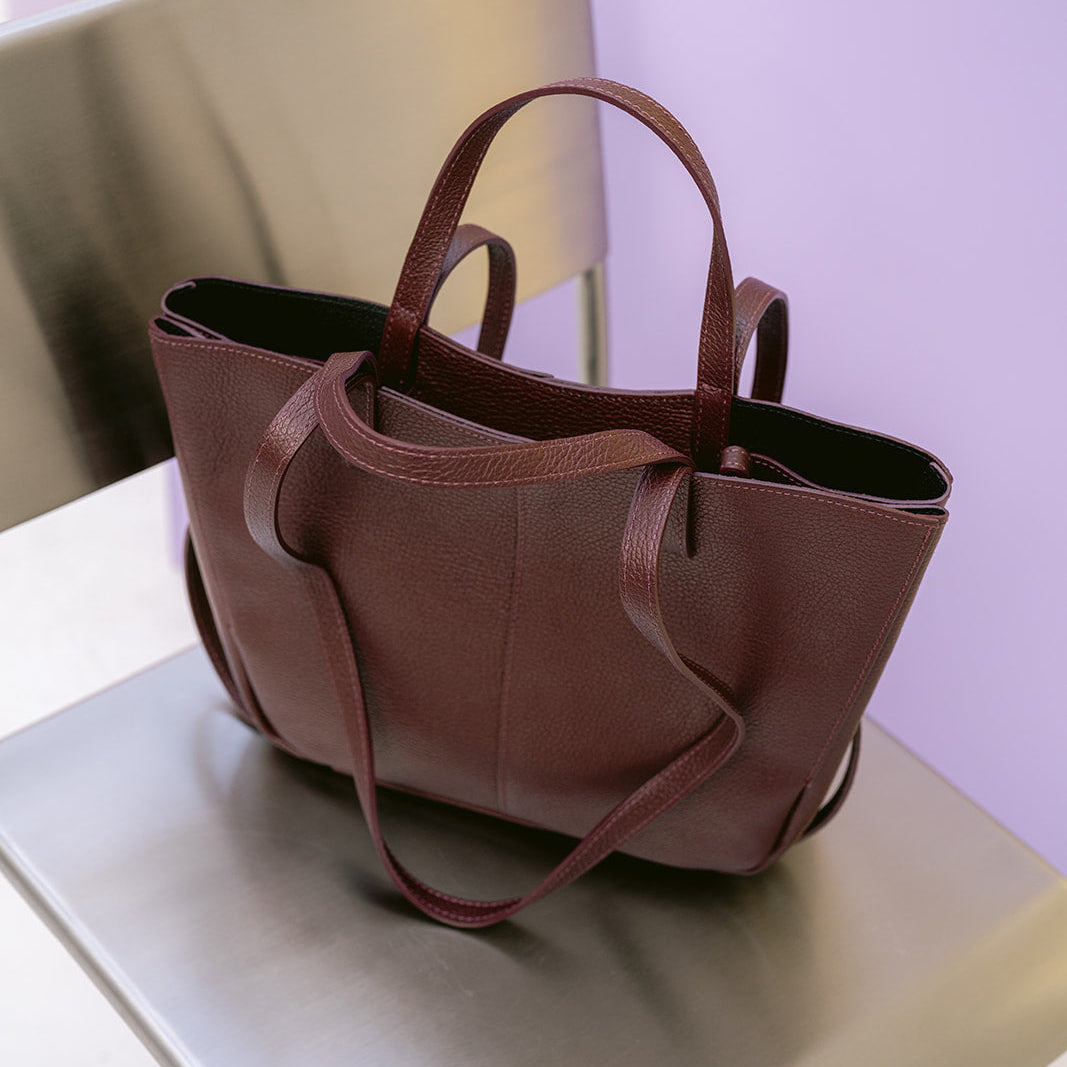 Leren handtas Martha - bordeaux