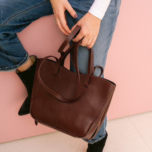 Leren handtas Martha - bordeaux