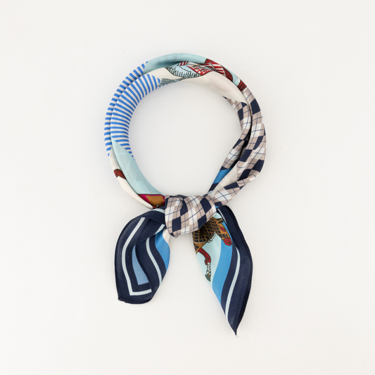 Zijde sjaal blauw vierkant