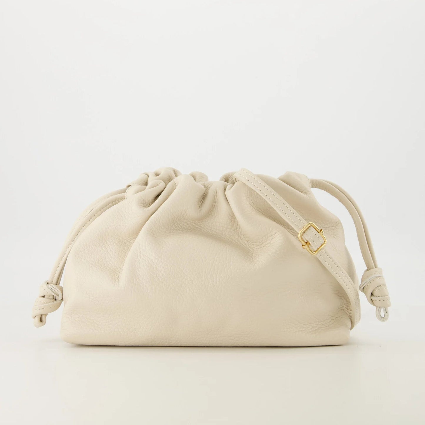 Leren crossbody tas Arela - ecru