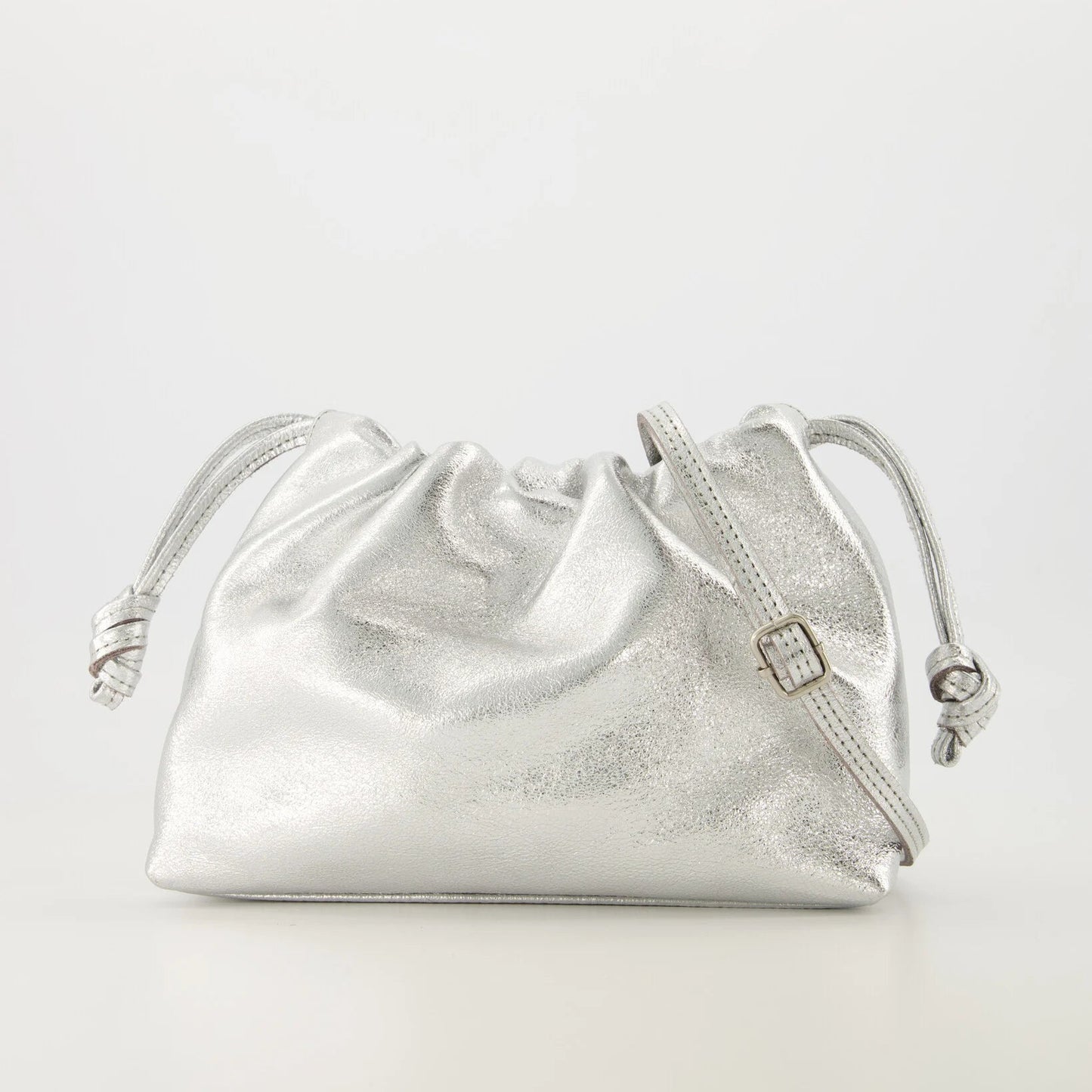 Leren crossbodytas Arela - zilver metallic