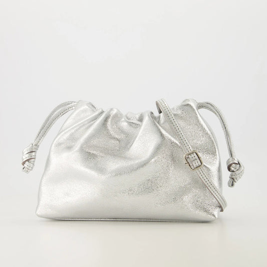 Leren crossbodytas Arela - zilver metallic