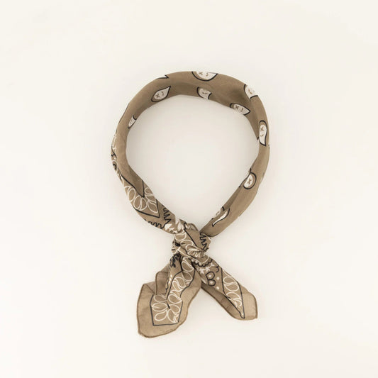 Sjaal met print Astrid - taupe