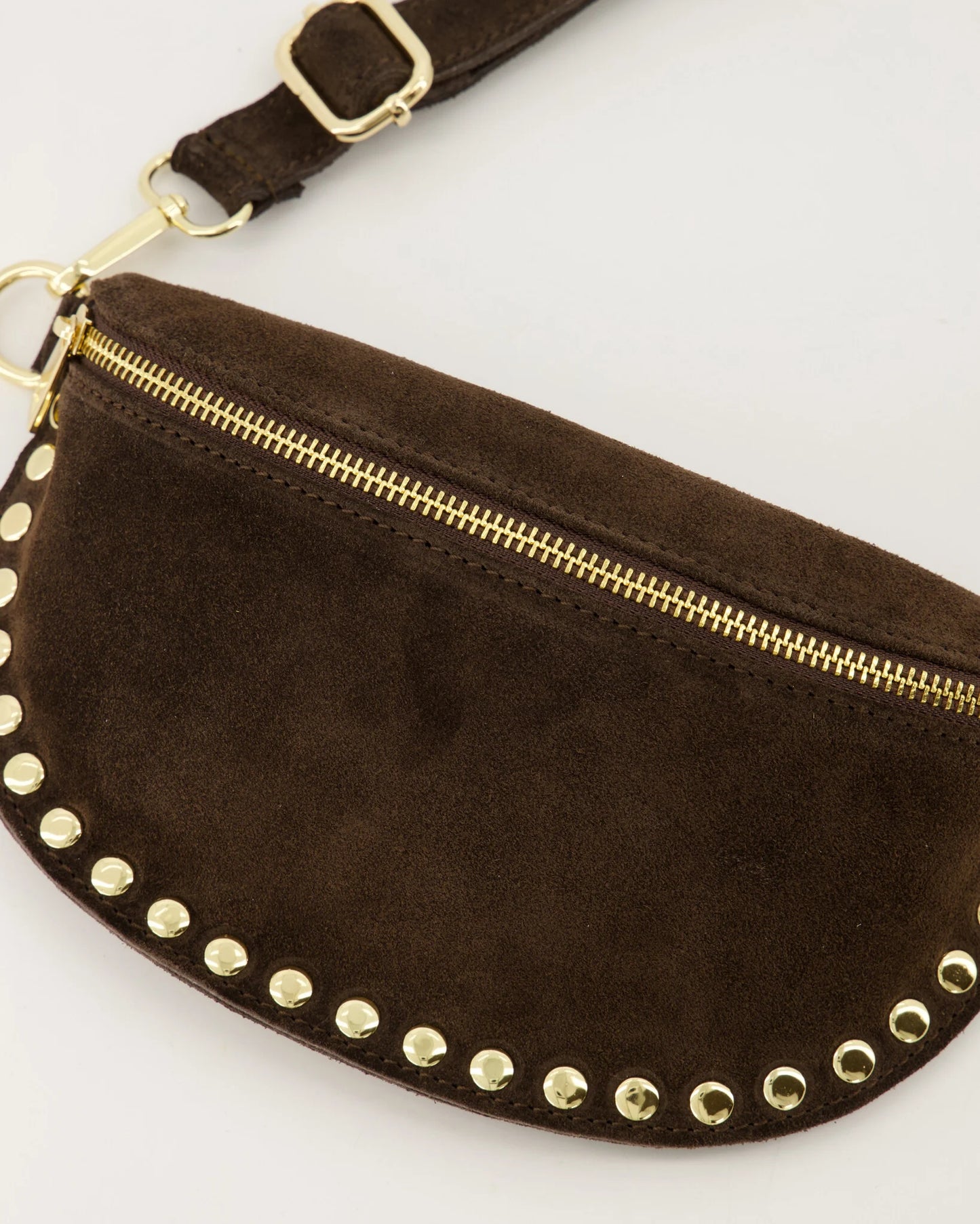 Suede heuptas donkerbruin