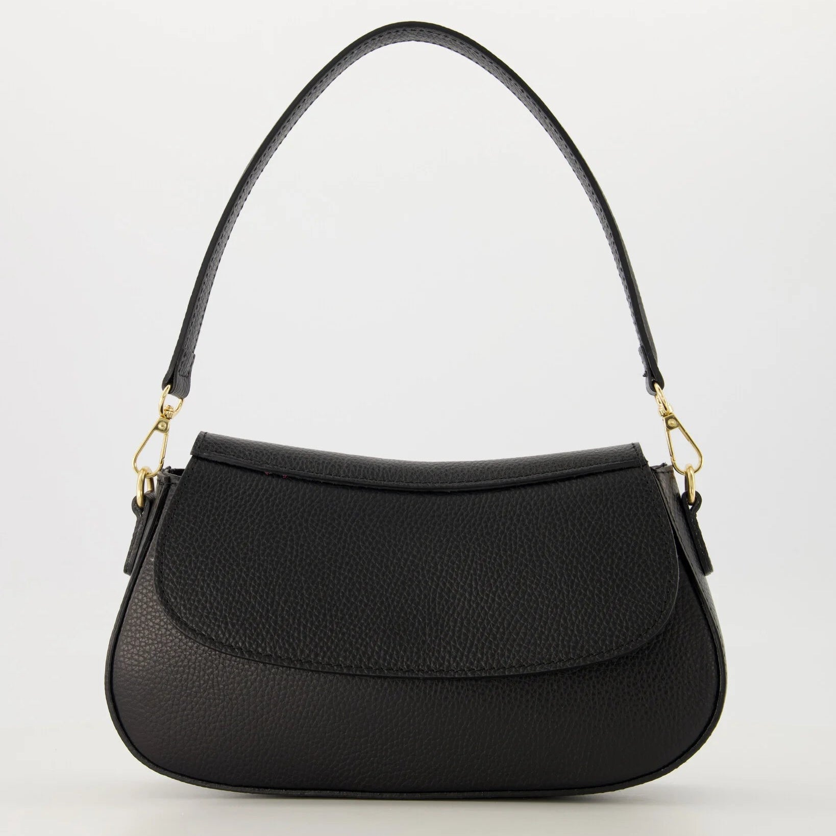 Leren schoudertas en crossbody tas Diara zwart