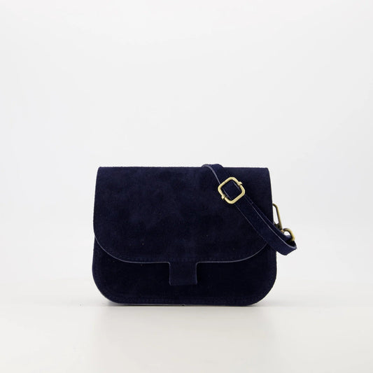 Suede crossbody tas Flora - donkerblauw