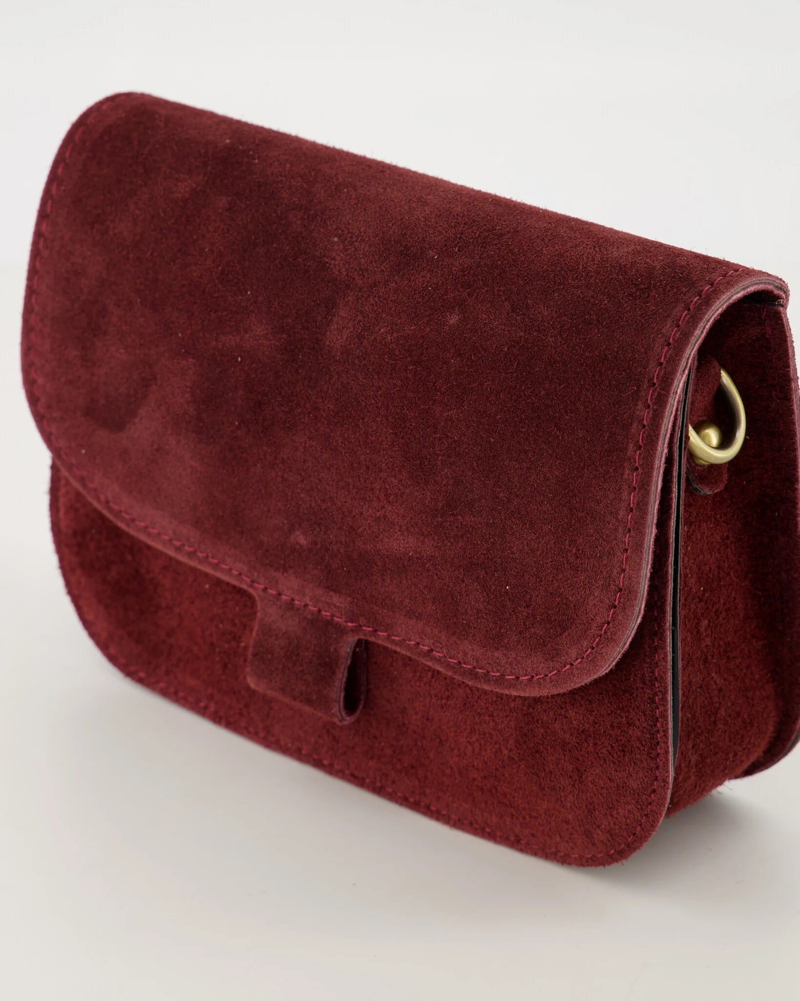 Suede crossbody tas Flora - bordeaux