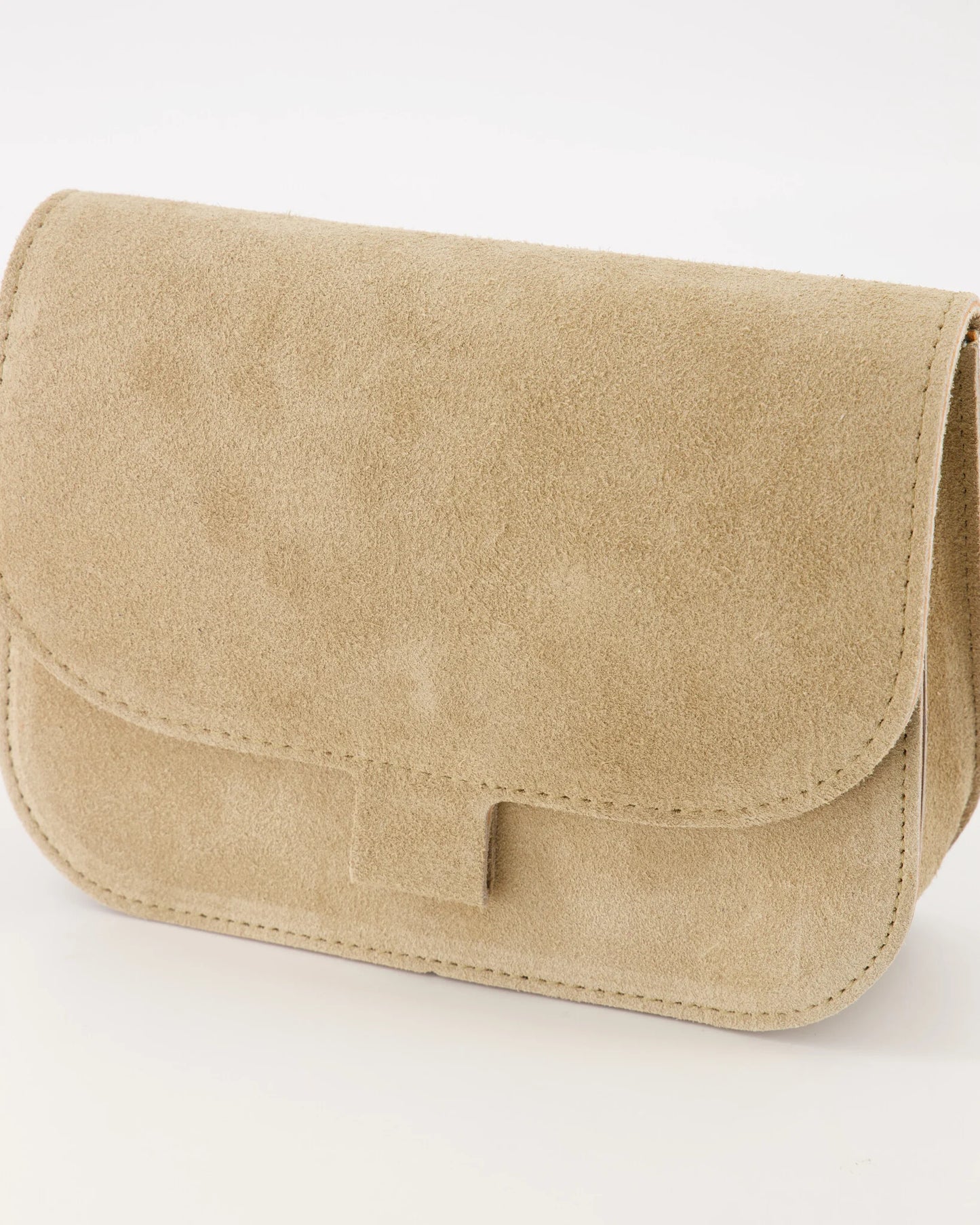 Suede crossbody tas Flora - zand