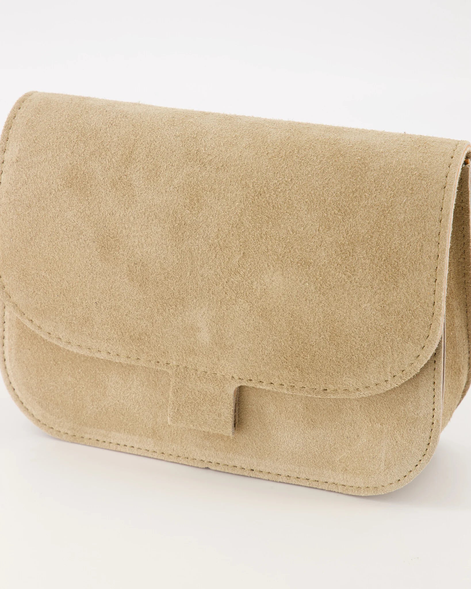 Suede crossbody tas Flora - zand