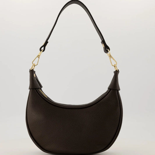 Leren crossbody tas Kyra - donkerbruin