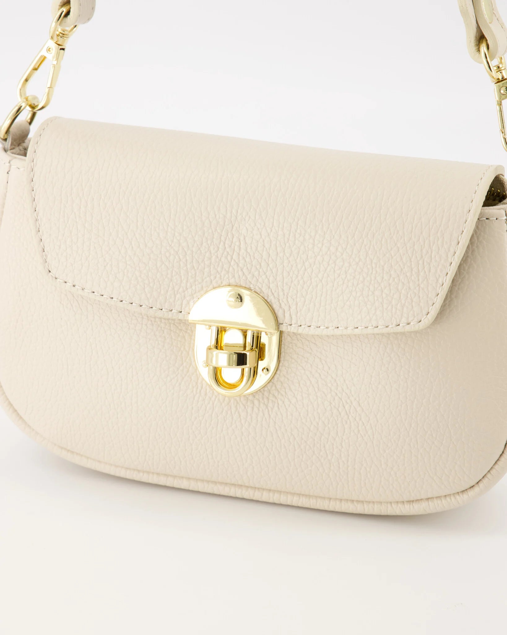 Leren crossbody tas Marissa Ecru 