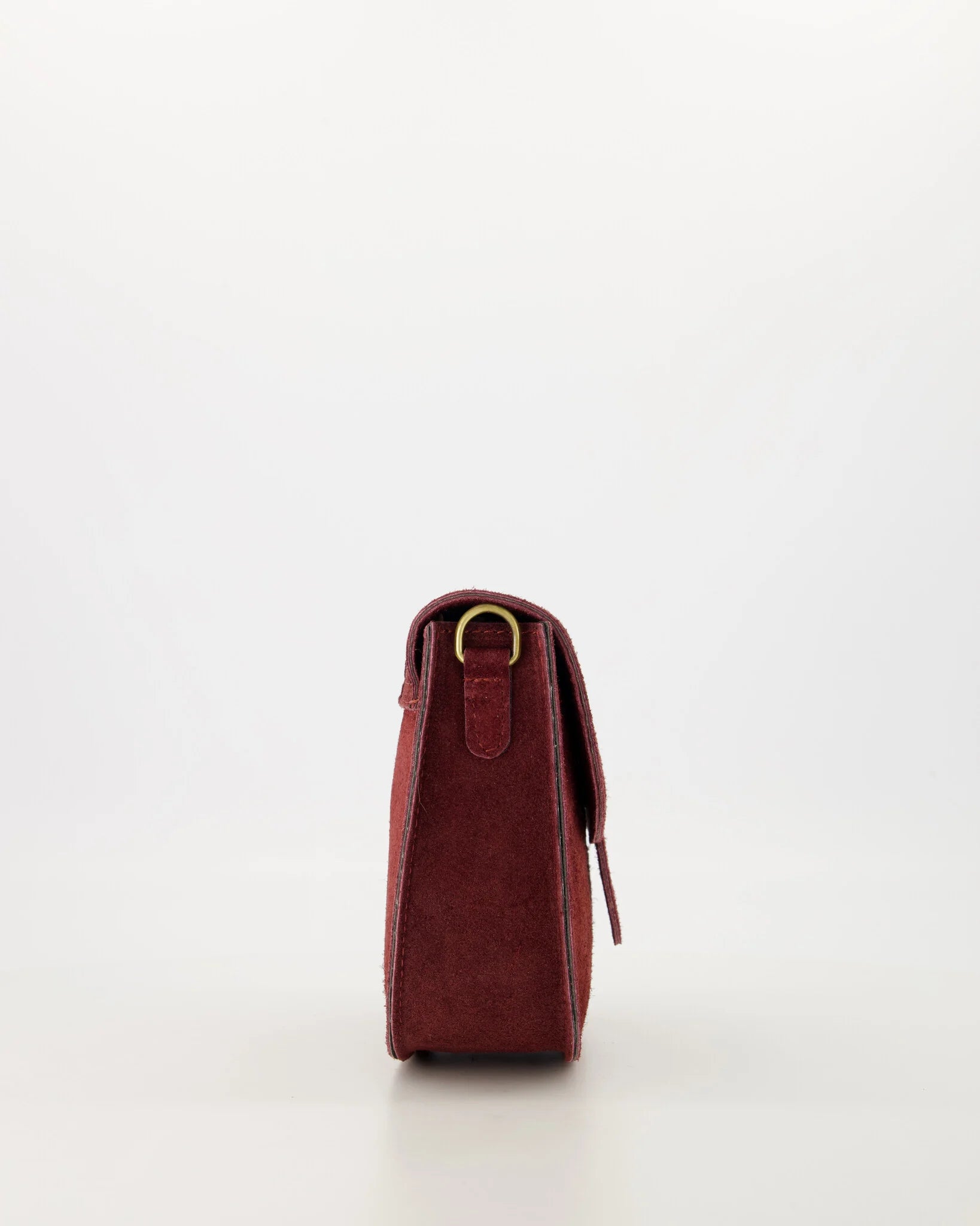 Suede crossbody tas Maan - bordeaux