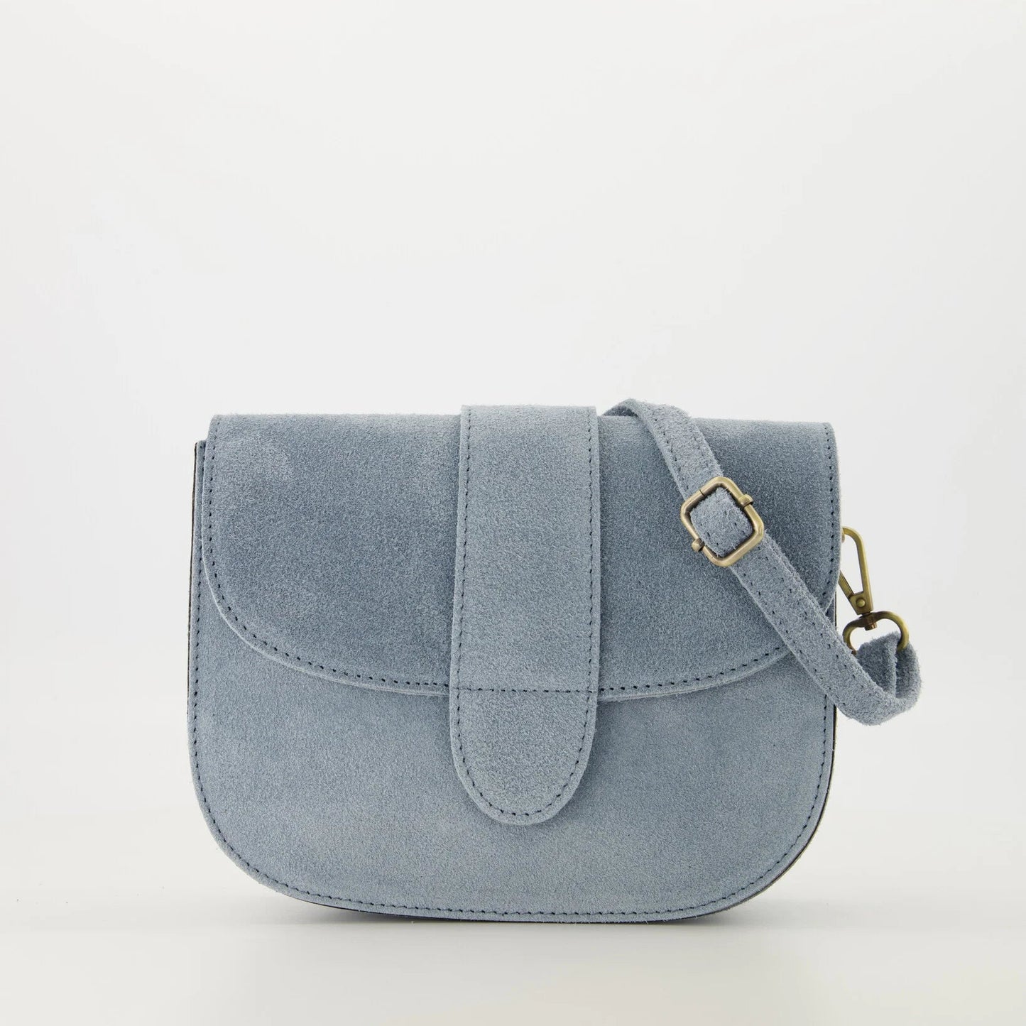 Suede crossbodytas Maan - jeansblauw