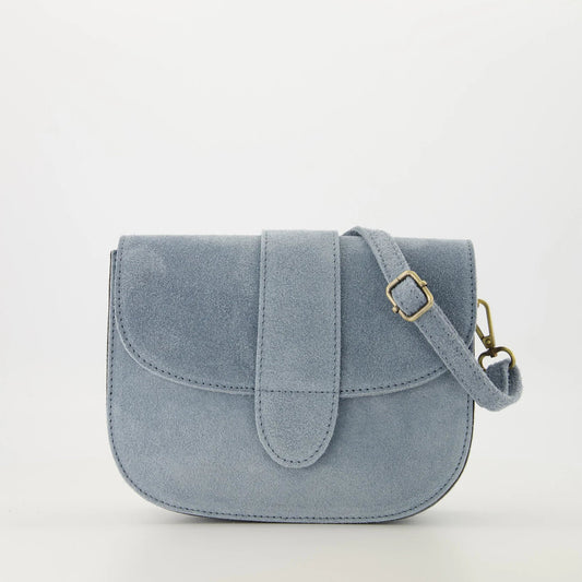Suede crossbodytas Maan - jeansblauw