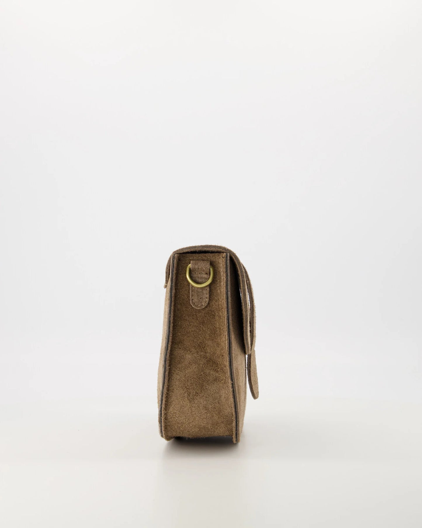 Suede crossbody tas maan taupe