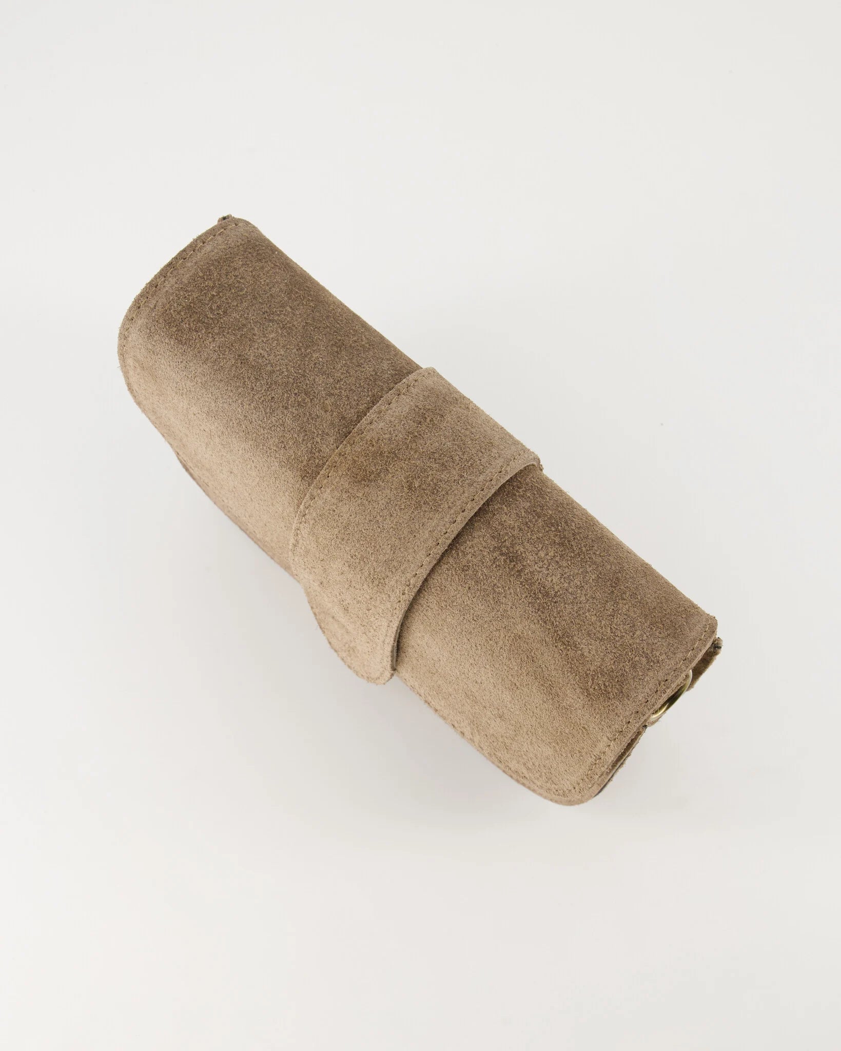 Suede crossbody tas maan taupe
