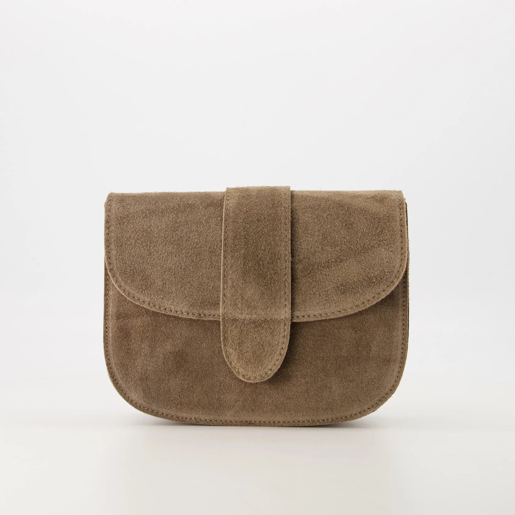 Suede crossbody tas maan taupe