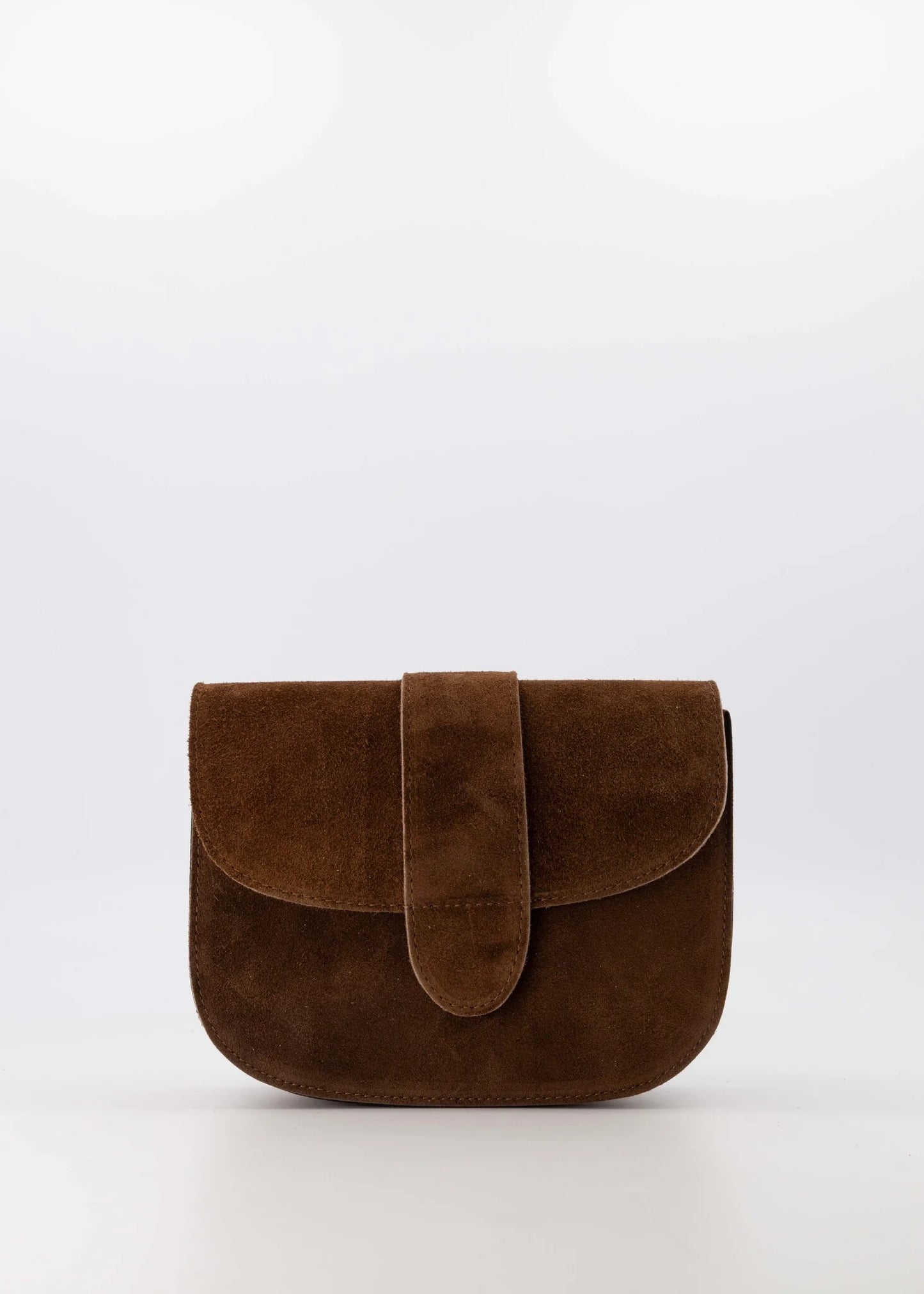 Suede crossbody tas Maan - donkerbruin