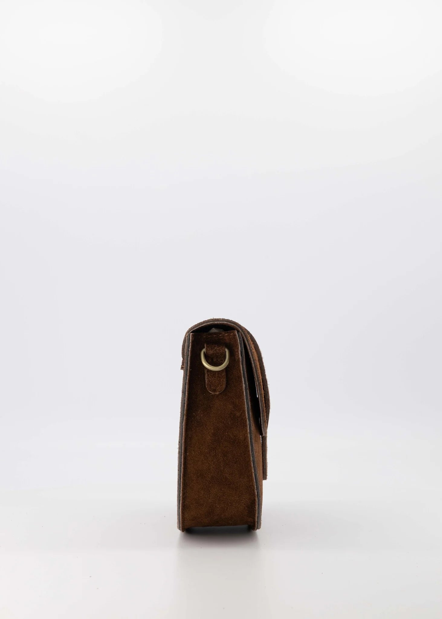 Suede crossbody tas Maan - donkerbruin