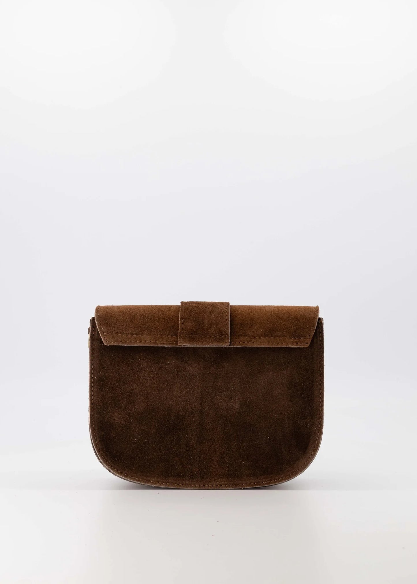 Suede crossbody tas Maan - donkerbruin