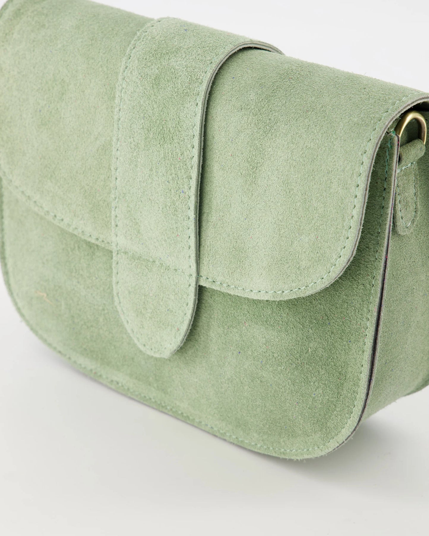 Suede tas Maan - Mintgroen