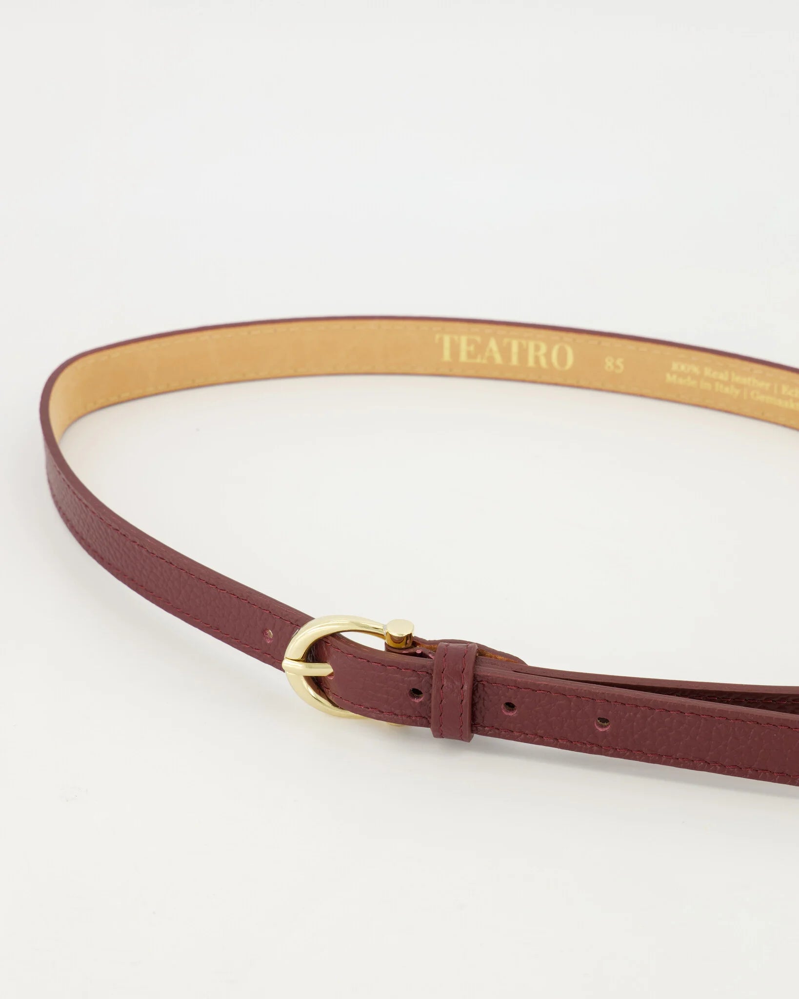 Leren riem Madelief - bordeaux