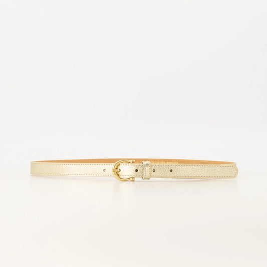Leren riem Madelief - goud