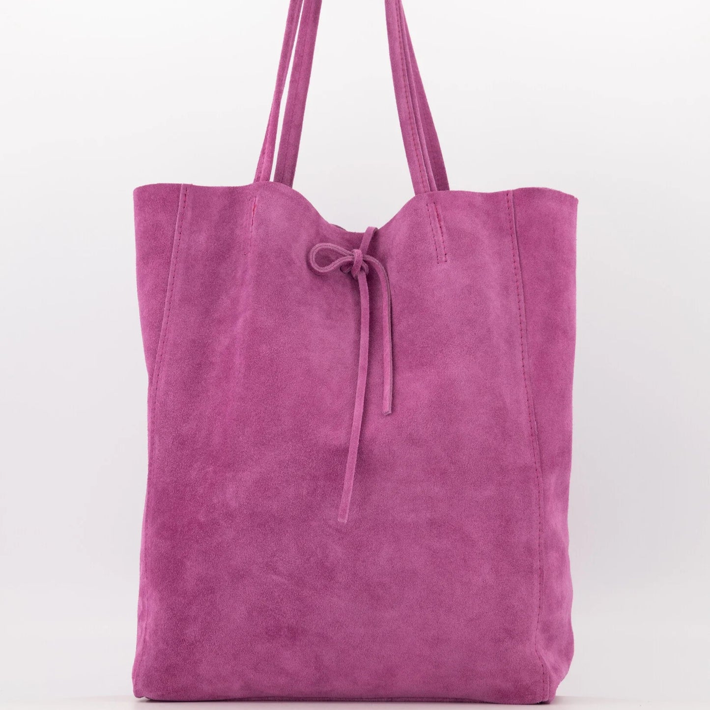 Suede leren shopper roze 