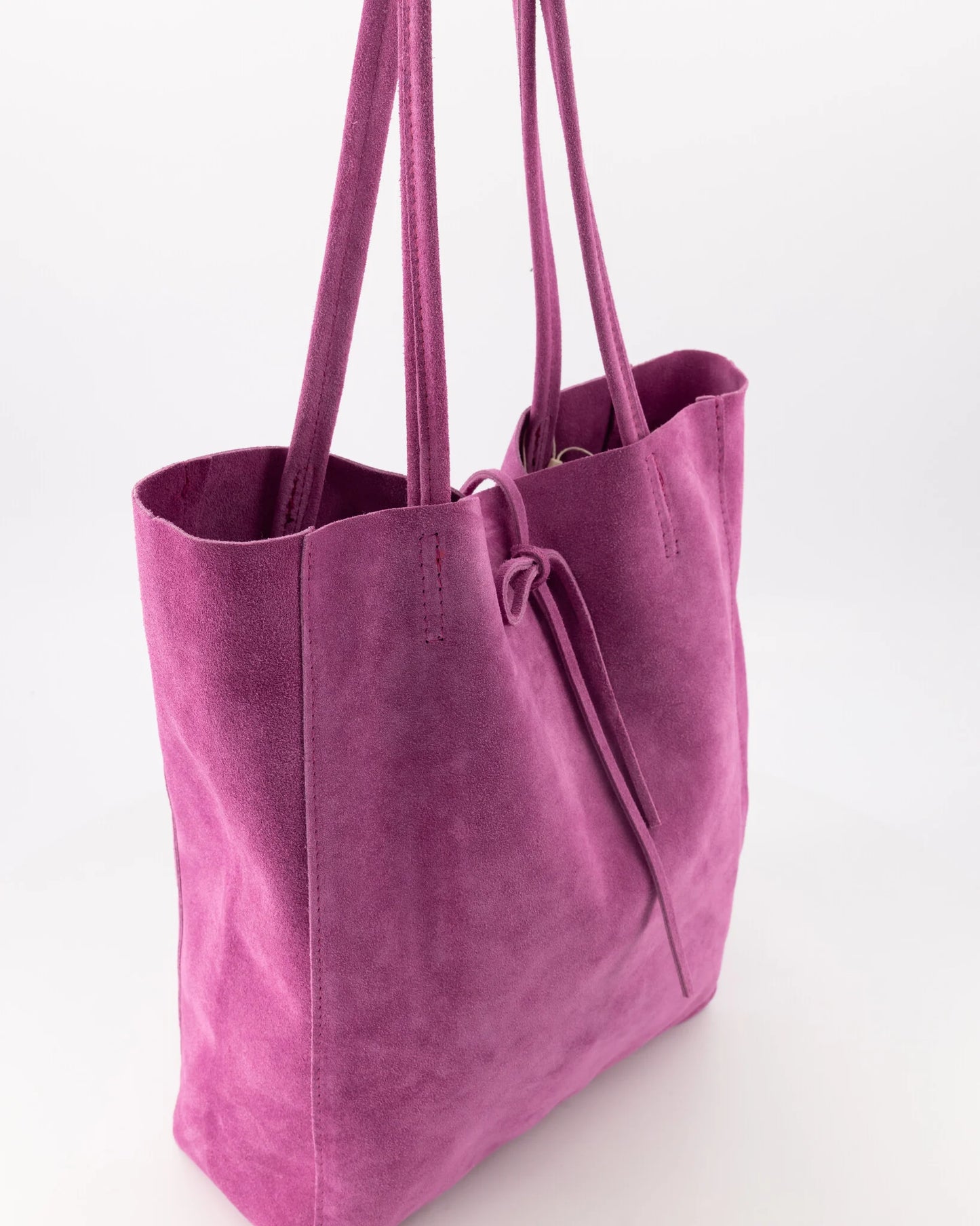 Suede leren shopper roze 