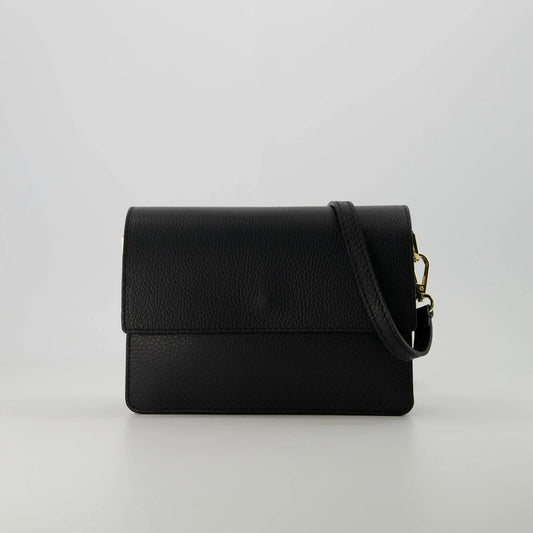 Leren crossbody tas Alicia - zwart
