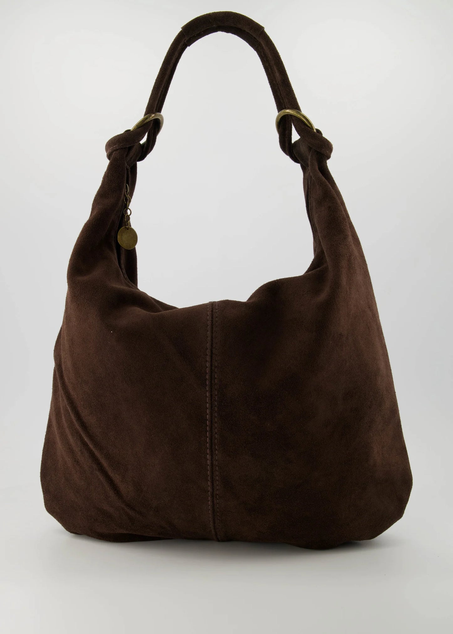 Suede schoudertas Suez - donkerbruin